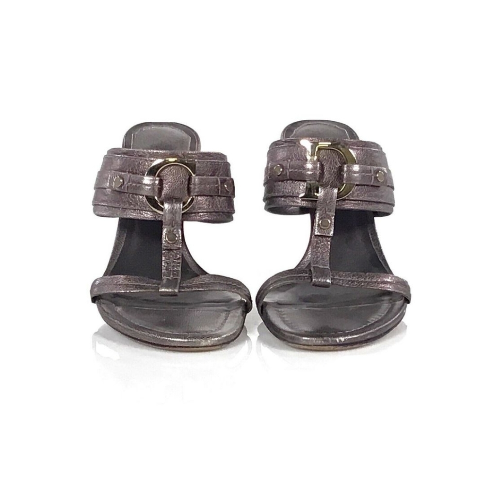 Dior Silver Slide Heels, US 6.5